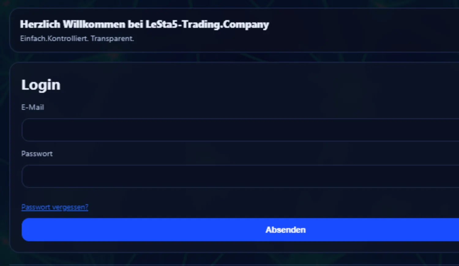 Screenshot: Core Anmeldung / Zuordnung